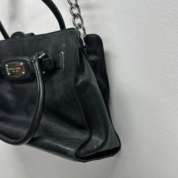 Michael Kors Hamilton East West Handbag Purse Crossbody Bag Leather Black Large - Picture 5 of 17